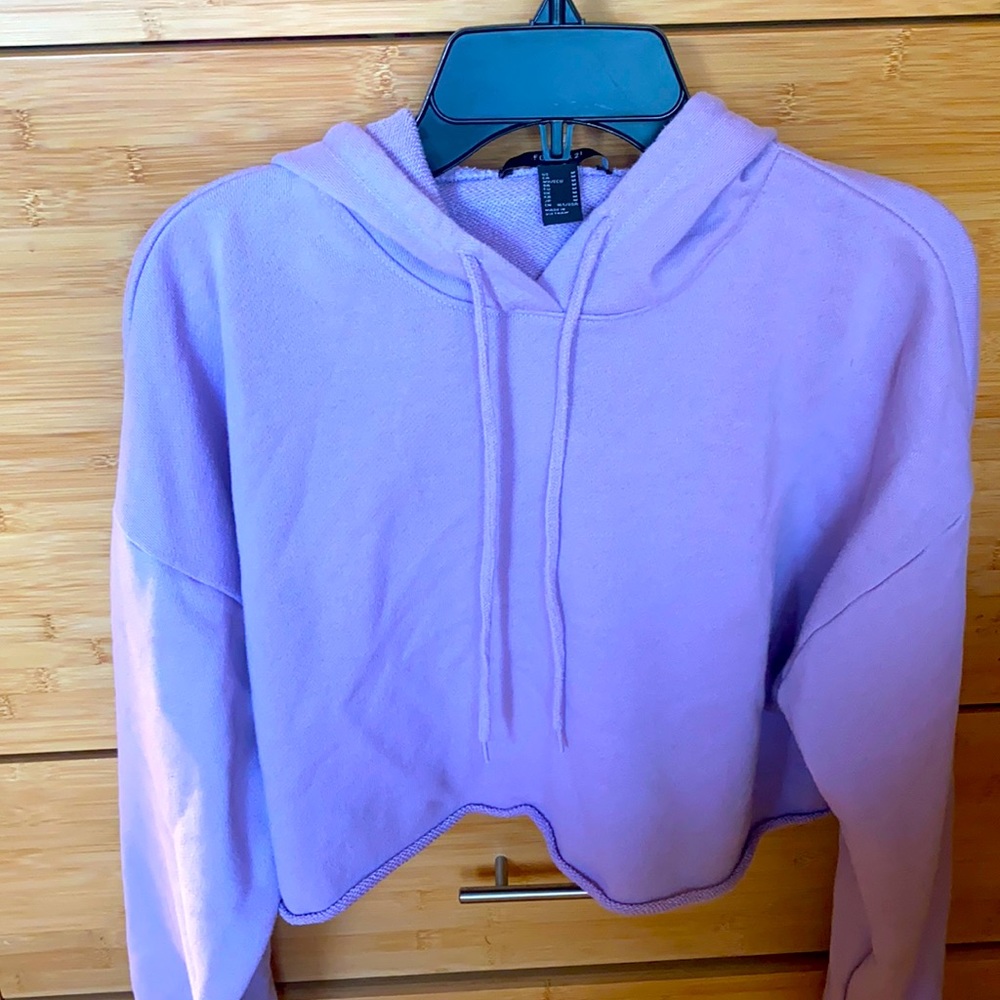 Lavender Cropped Hoodie